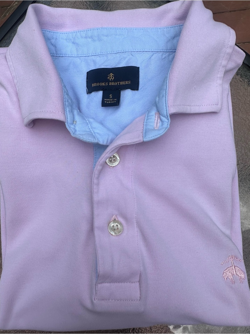 Brooks Brothers Men's Pink Polo Golf Shirt Size S